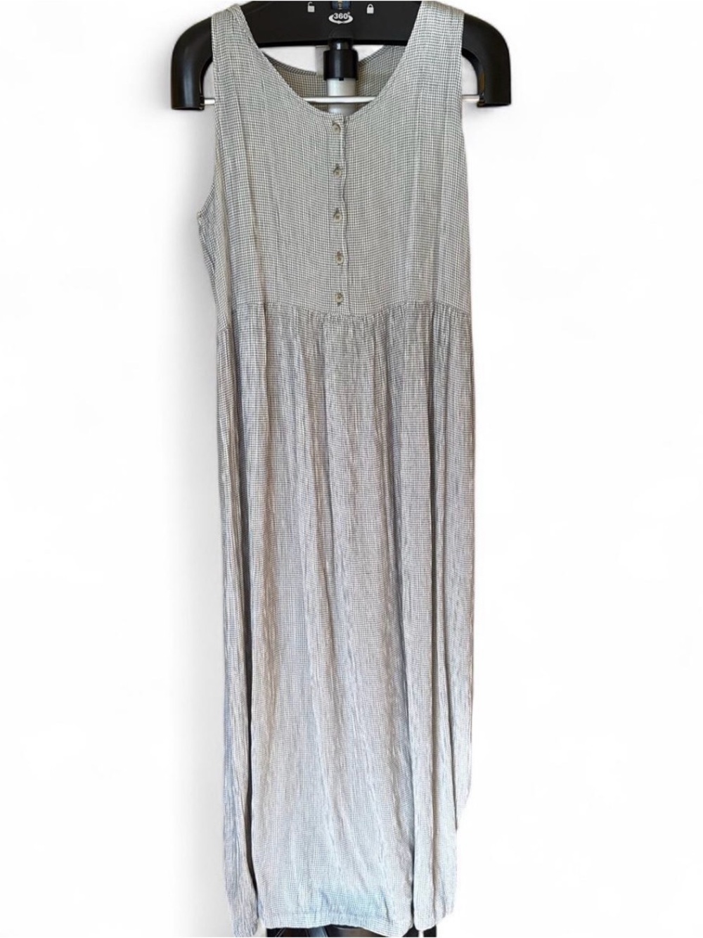 Vintage NWT Light Gray Sleeveless Button-Front Maxi Dress